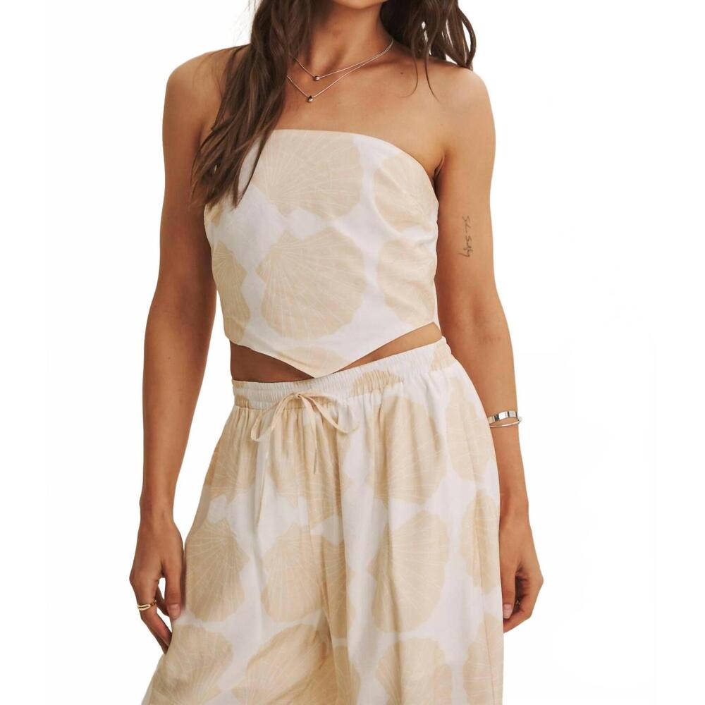 NEW IN FEBRUARY coastal breeze scarf tube top in beige